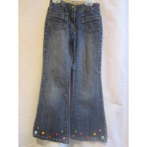 Gymboree Lots of Dots Button Hem Jeans 7 SLIM
